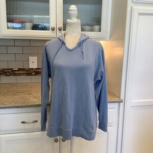 Athleta Women's Blue Hoodie Top Size Small Pullover Drawstring Hood